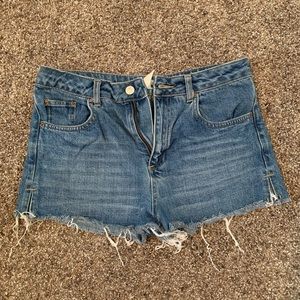 High waisted denim shorts
